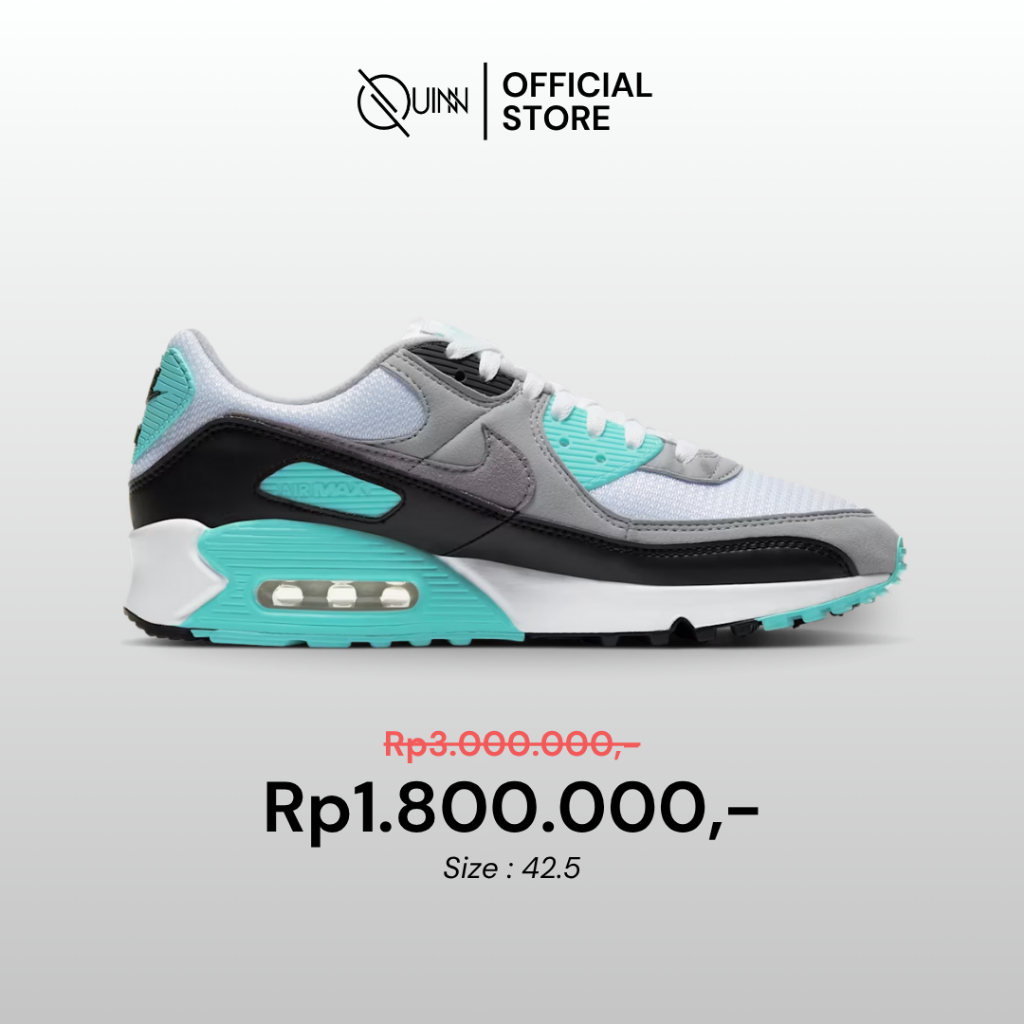 Nike Air Max 90 Hyper Turqoise Particle Grey / Sepatu Sneakers Olahraga Pria