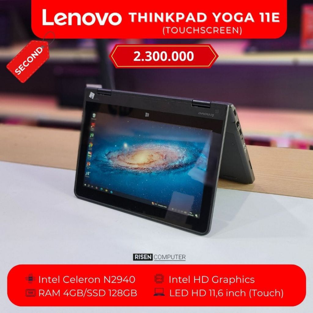 LENOVO THINKPAD YOGA 11E Touchscreen Intel Celeron N2940 HD 11.6inch RAM 4GB SSD 128GB Notebook Seco