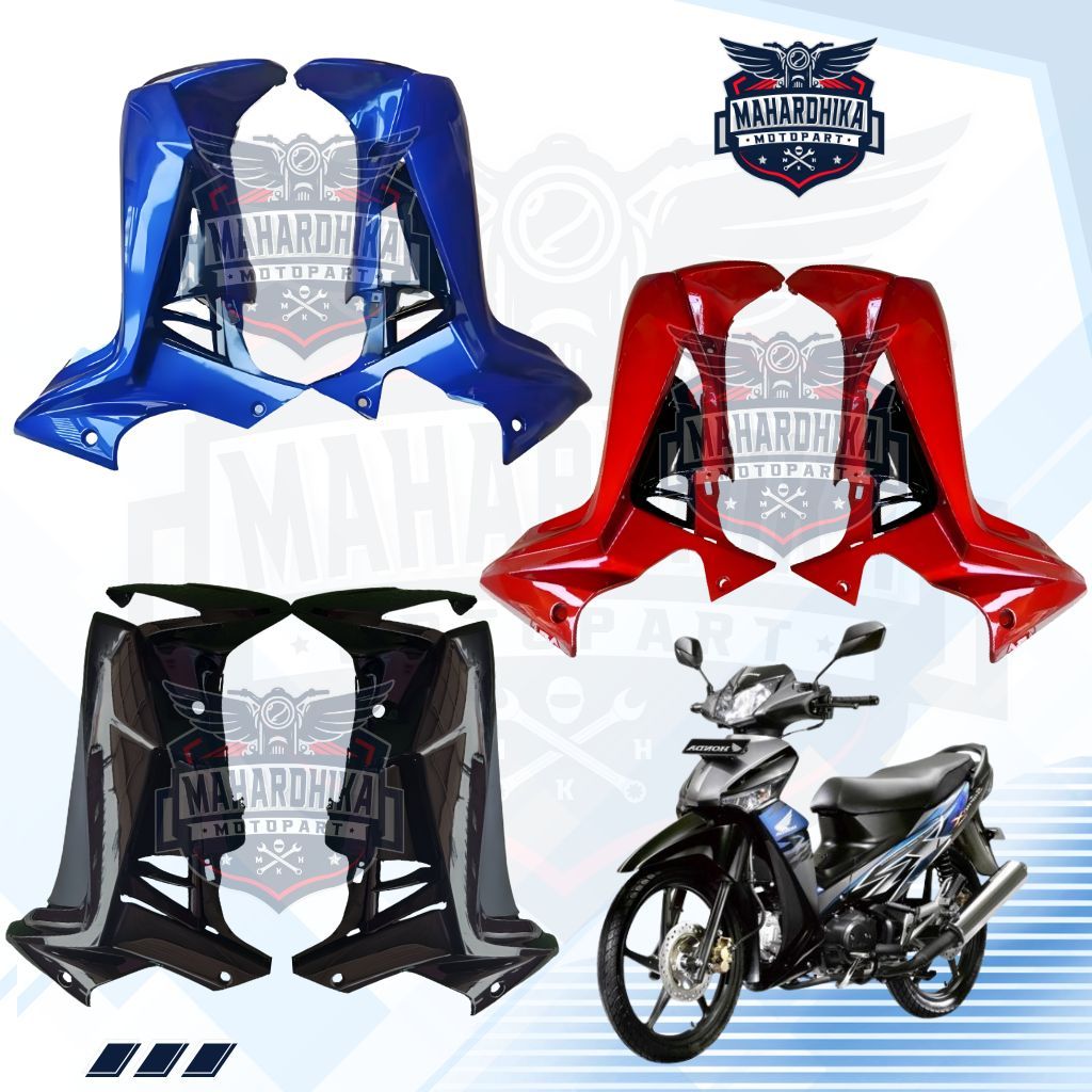 Set Lengkap Cover Body Halus Sayap Depan Motor Honda Supra X 125 Tahun 2008 2009 2010 2011 Warna Mer
