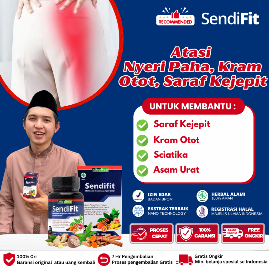 Sendifit - Obat Sakit Skiatika Saraf Kejepit Bokong Sampai Kaki, Obat Sciatica Nyeri Otot Paha Dan B