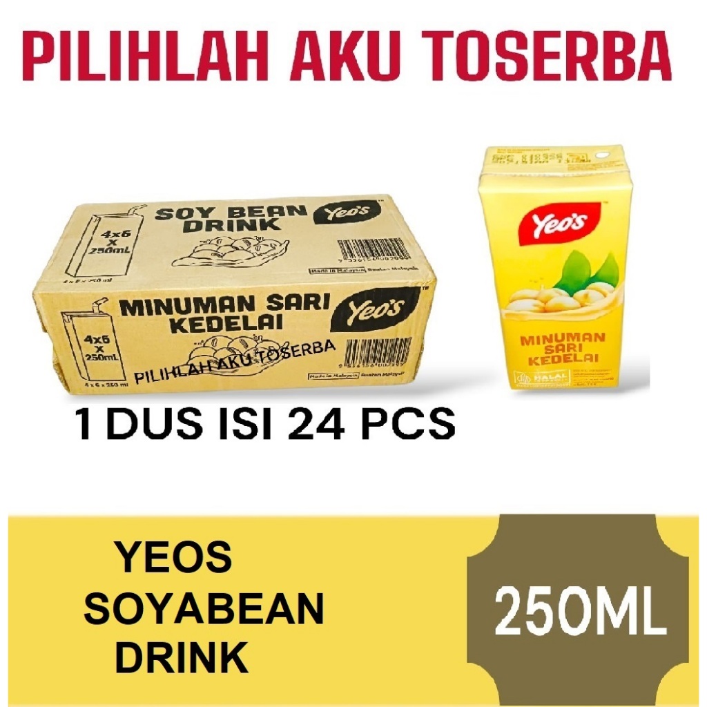 Yeos Susu Kacang Kedelai ( Soya Bean ) 250 ml kemasan kotak - ( HARGA 1 DUS )