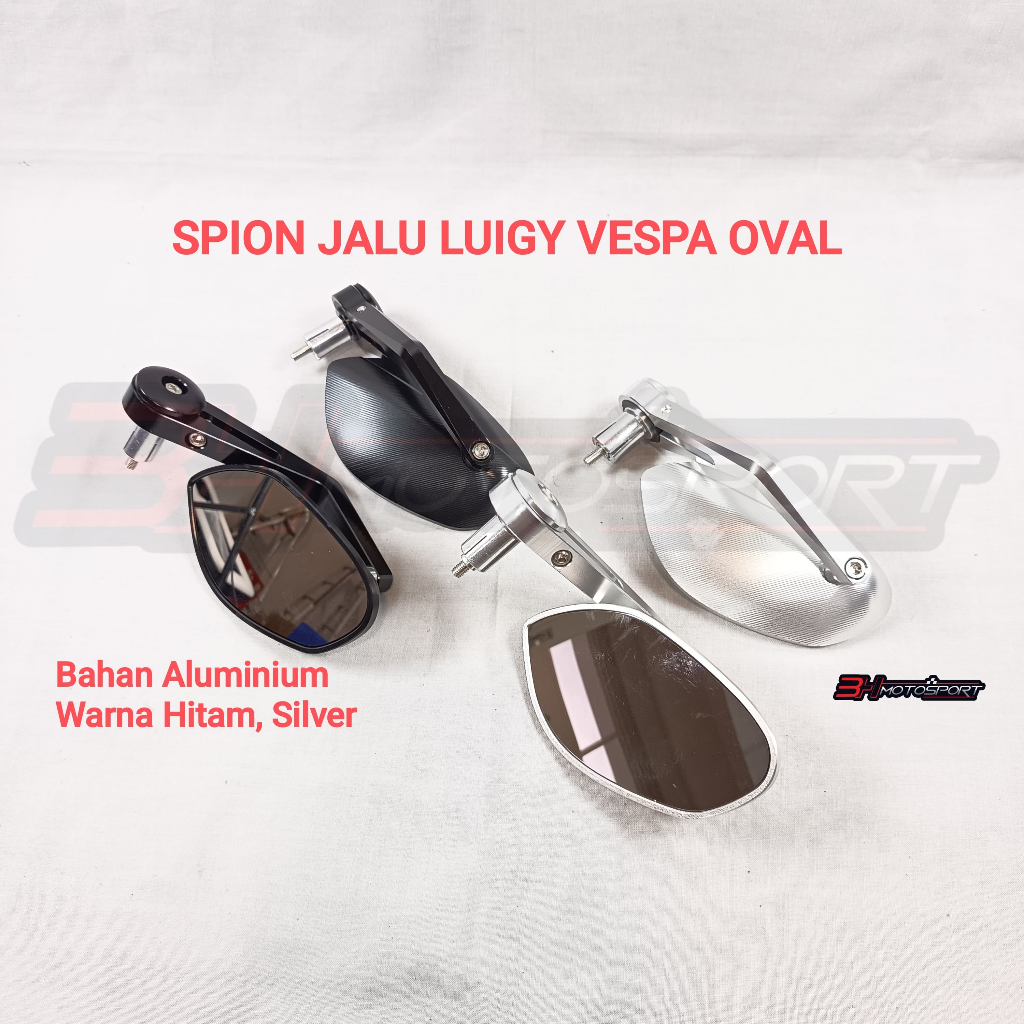 SPION JALU LUIGY VESPA OVAL HITAM-SILVER