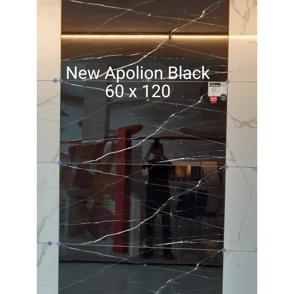 Granit Lantai Motif Marmer Apolion Black 60x120