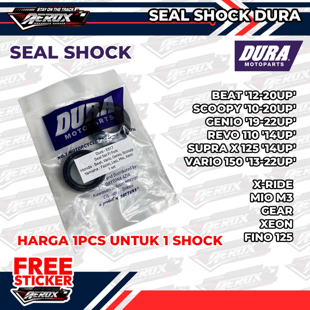 Dura Seal Set FR Fork (Seal Shock Depan) Beat, Genio, Supra, Scoopy, Product by Daytona, Product by 