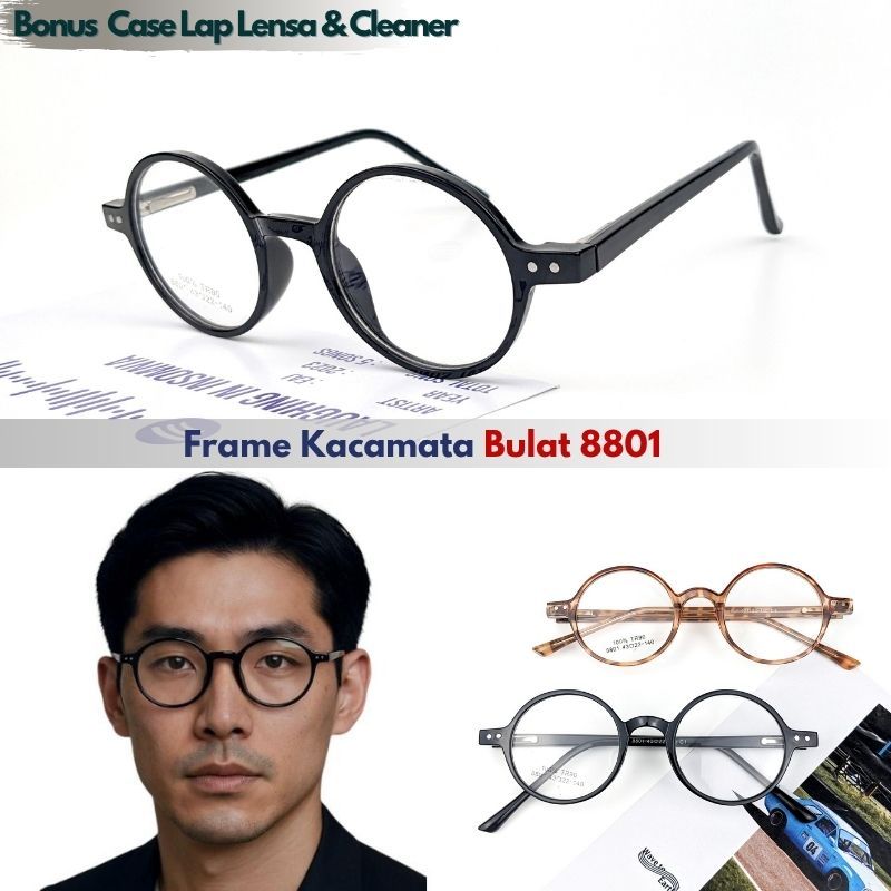 Frame Kacamata Bulat John Lennon Harry Potter Boboho Pria Wanita TR801 – Premium Quality