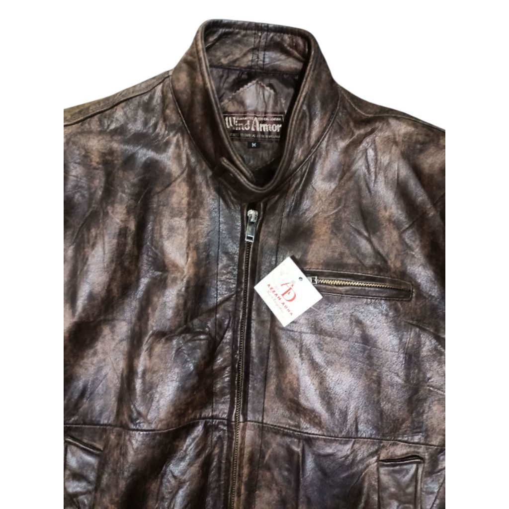 Jaket motoran kulit domba