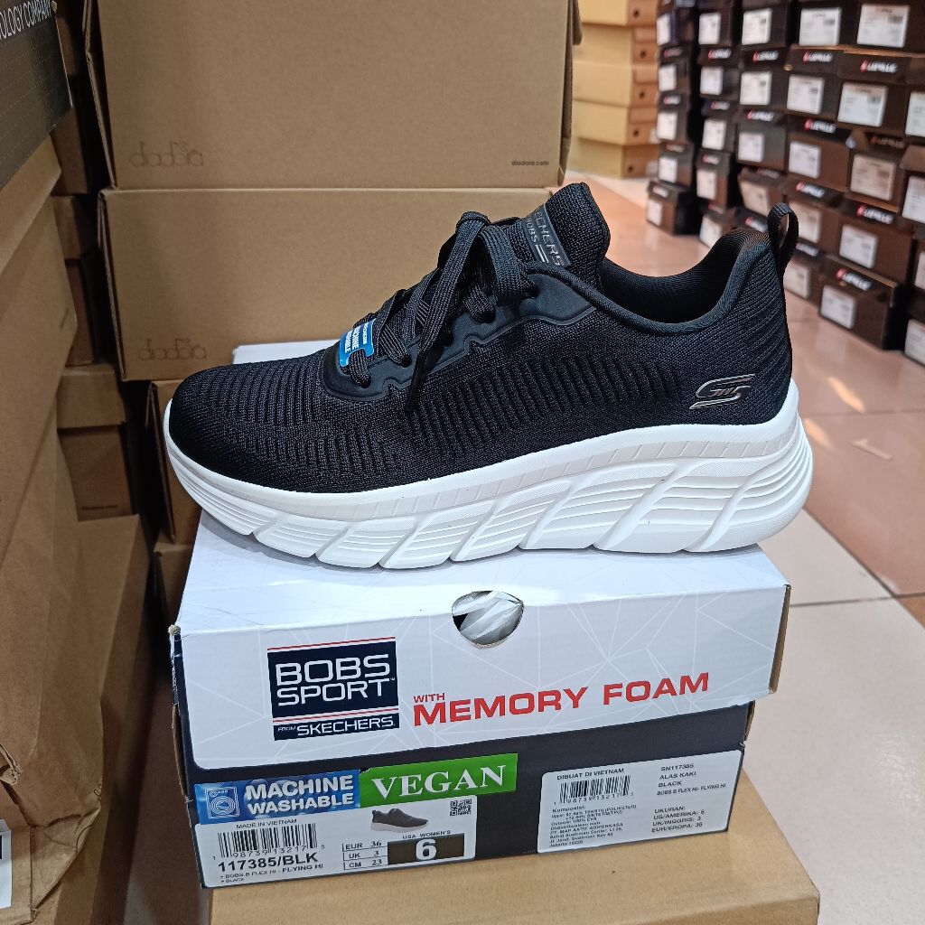 SALEE SKECHERS BOBS B FLEX - FLYING HI ( 117385/BLK )