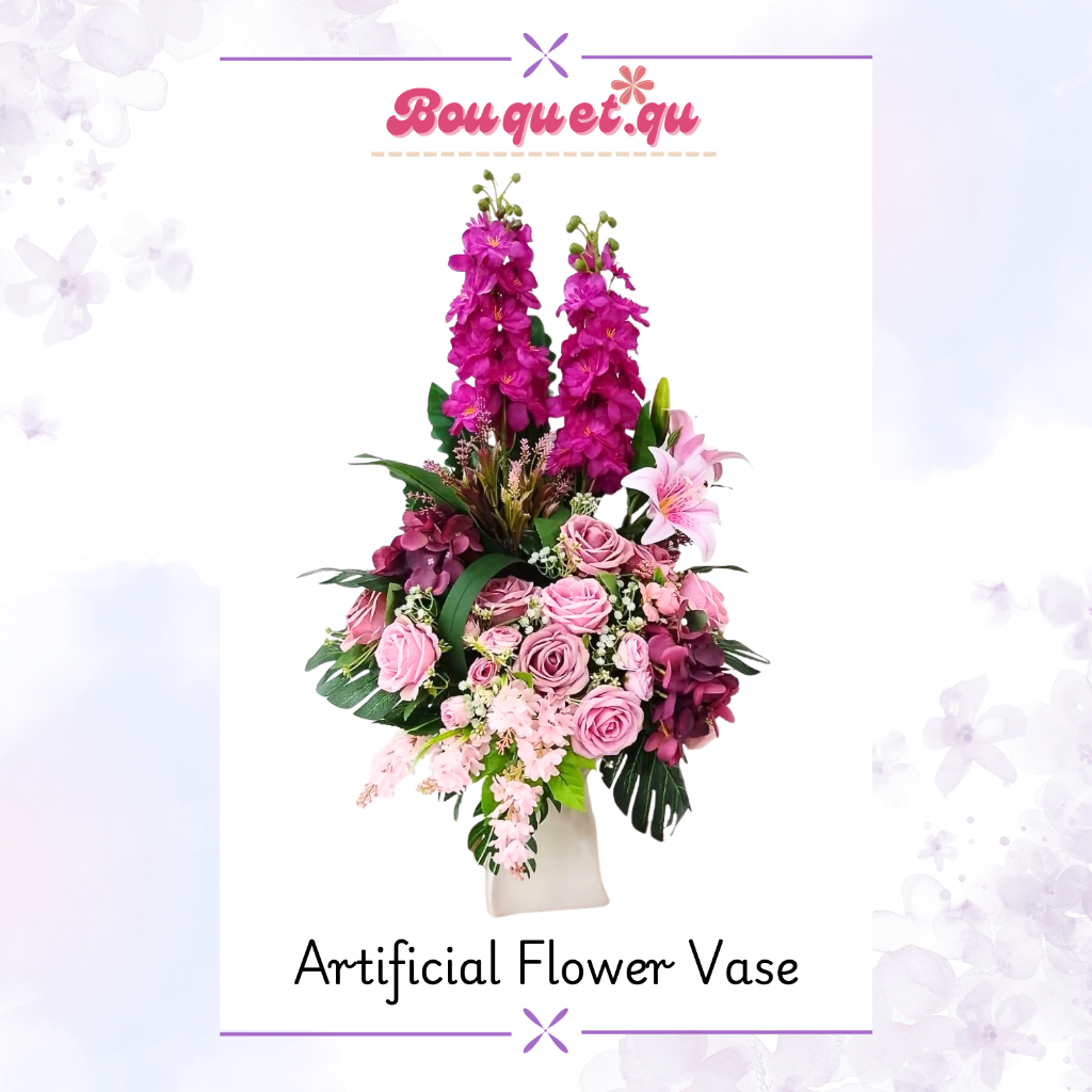 Artificial Flower Vas (Vas Bunga Imitasi) Vas Keramik, Buket Hadiah, Bunga Buket Tahan Lama, Vas Bun