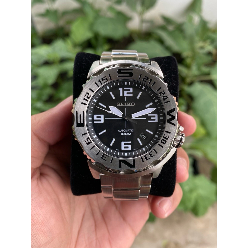 Jam Tangan Pria Seiko Field Monster SRP441K1 Black Dial Automatic Compass Bezel Second