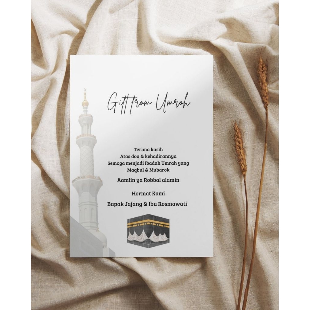 50 pcs / lembar kartu ucapan Walimatus Safar Umroh / Haji