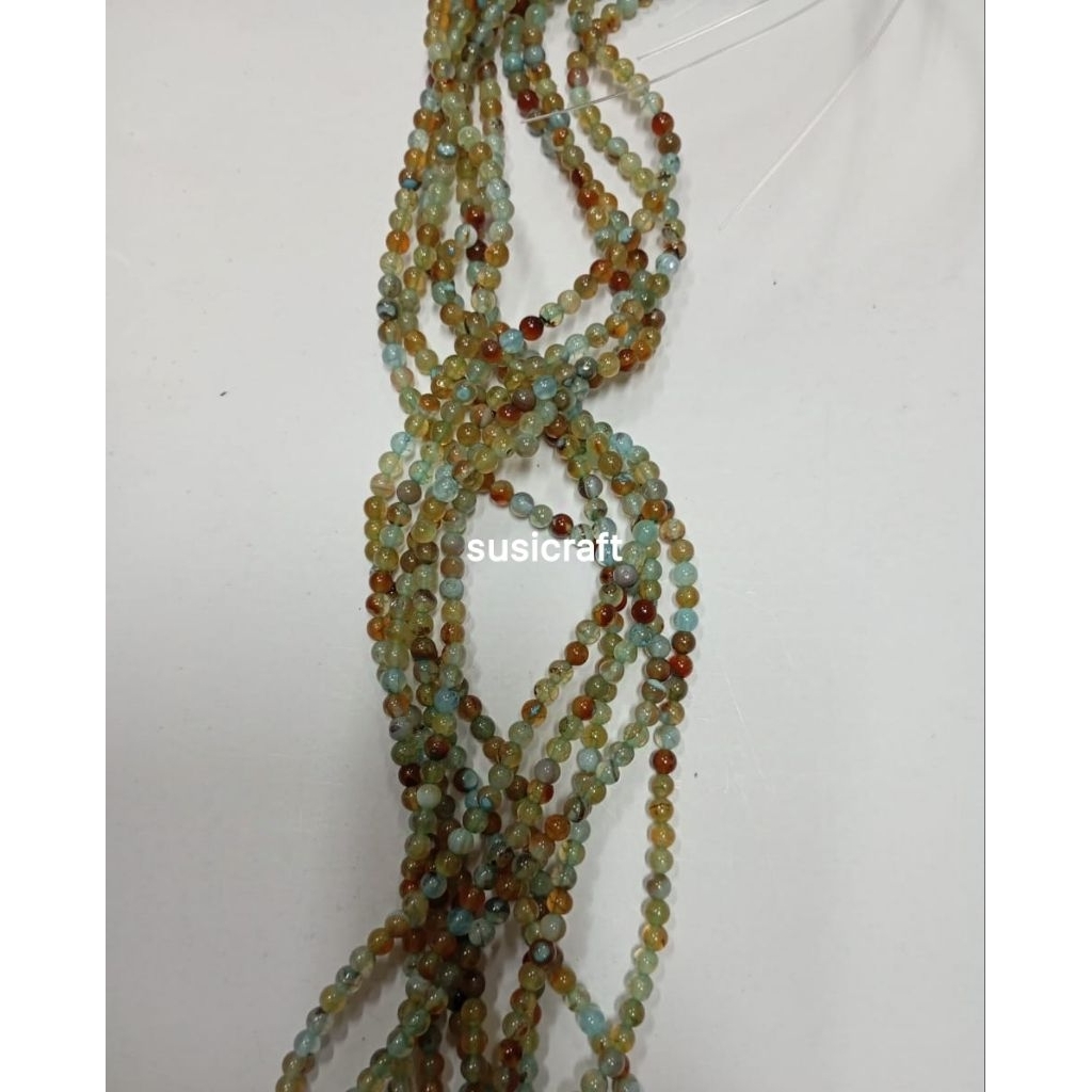 manik batu alam 4mm bulat/bahan kalung gelang/bahan kerajinan tangan