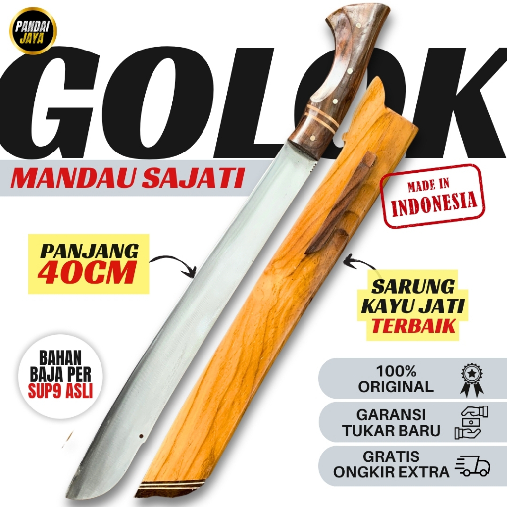 Asli Baja Per GOLOK Mandau Sajati Golok Kebun Sehari Hari > Fungsi Potong Kayu Dan Bambu