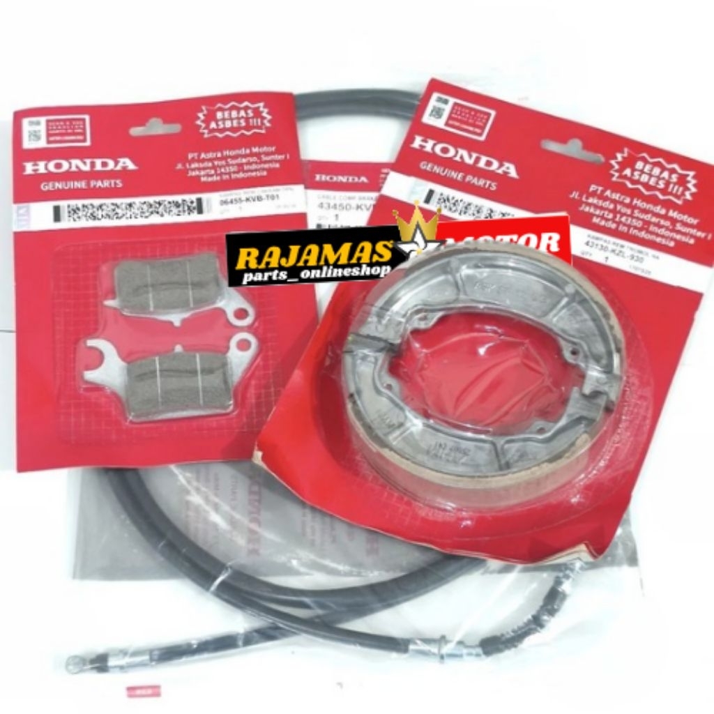 KAMPAS REM DEPAN BELAKANG + KABEL REM VARIO 125 BEAT FI SCOPPY FI VARIO FI