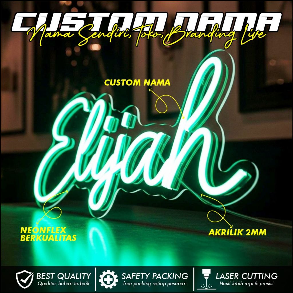 STARSIGN Neon Sign Custom Nama | Lampu Hias LED Tulisan Nama | Dekorasi Kamar & Kado Unik