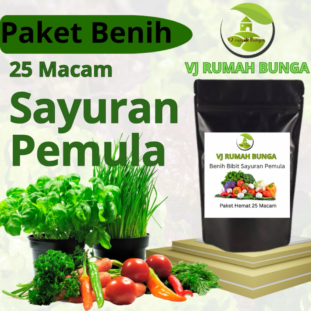 Paket Benih Bibit Sayuran 25 Macam Benih Sayur Pemula