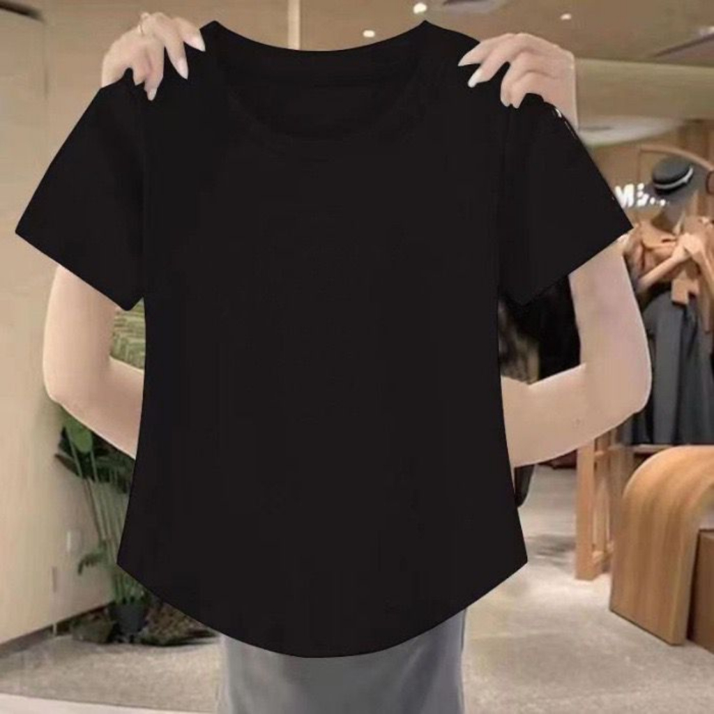 Kaos Wanita Polos Lengan Pendek Oval Terbaru - Kaos Wanita Adem Lengan Pendek Spandek Adem Nyaman