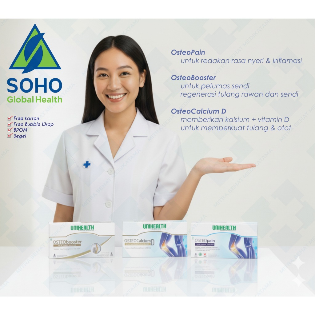 UNIHEALTH - OSTEOPAIN / OSTEOBOOSTER / OSTEOCALCIUM (Vitamin / Suplemen Sendi & Pinggang)