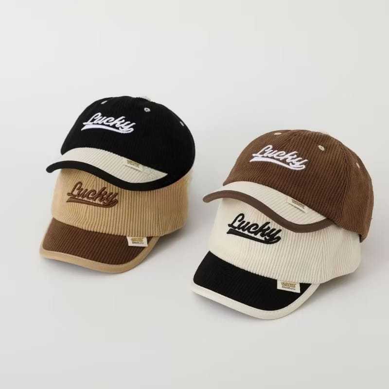 Topi BASEBALL Corduroy Anak-LUCKY TWO TONE-Unisex-New Korean Model Bayi