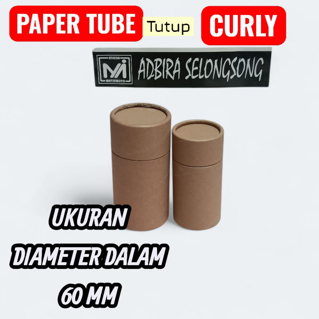 INNER 60 MM /PAPER TUBE TUTUP CURLY/ PACKING BULAT /KERTAS SELONGSONG/PACKING PARFUM/KERTAS/PAPER CO