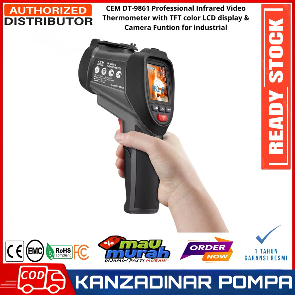 CEM DT-9861 Professional Infrared Video Thermometer with TFT color LCD display & Camera Funtion for 