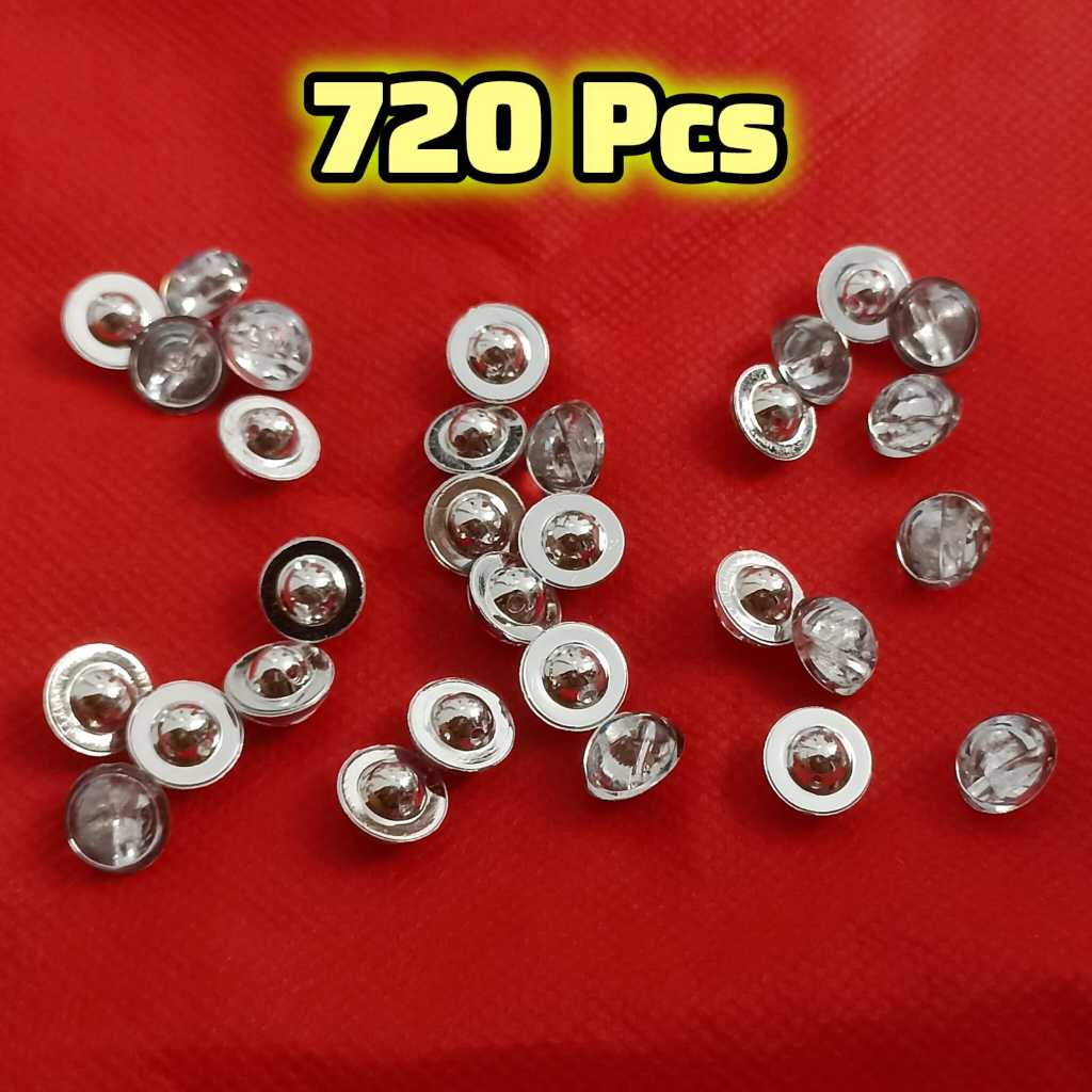 COD Isi 720 Pcs = N 110 | Kancing Baju Motif Jamur Mutiara Timbul Bening