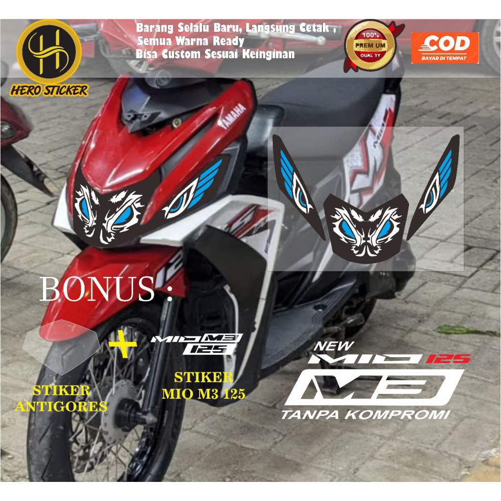 Sticker cutting lampu dan sein MIO M3 stiker lampu alis Mio M3