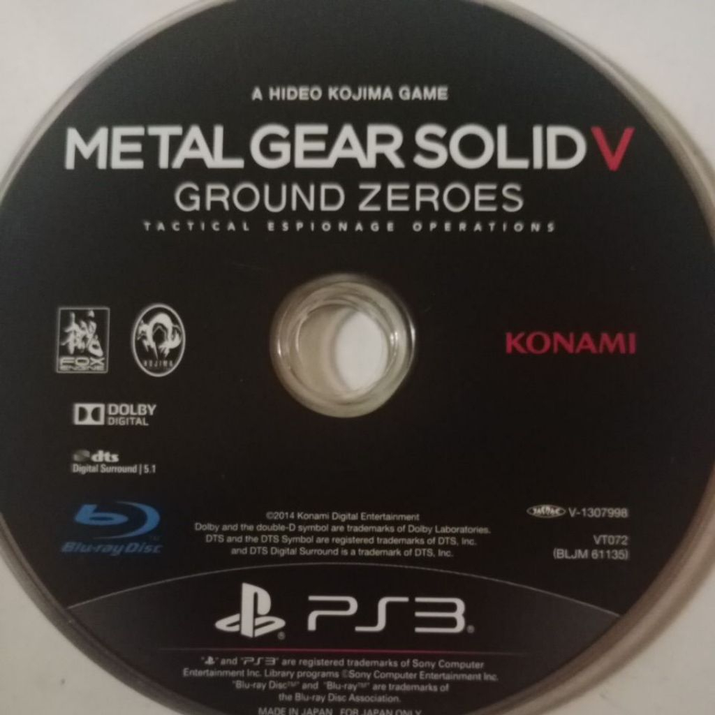 KASET PS3 METAL GEAR SOLID V GROUD ZEROUS