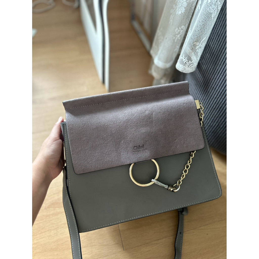 Preloved Chloe faye shoulder bag grey