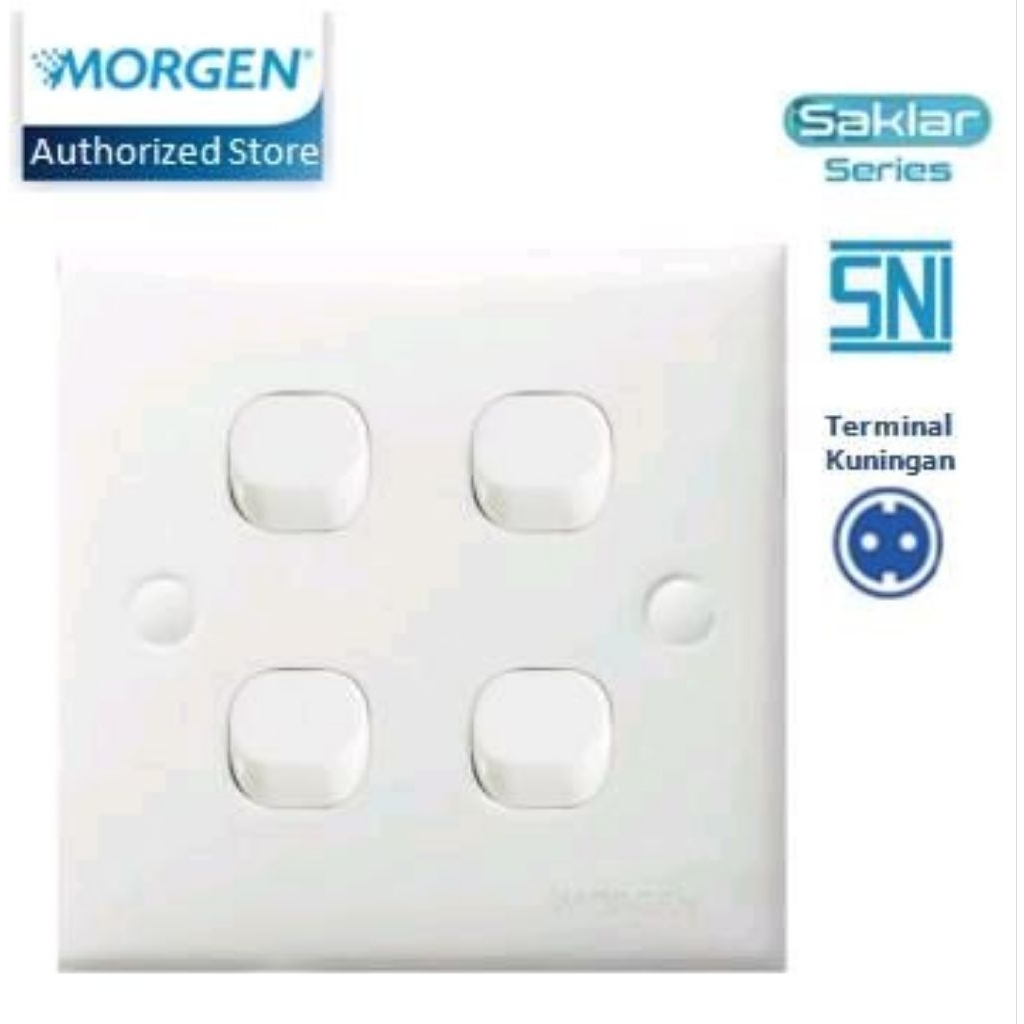 MORGEN MG-8884 Saklar Empat 4 Gang 1 Arah 4 Gang 1 Way Switch - SNI
