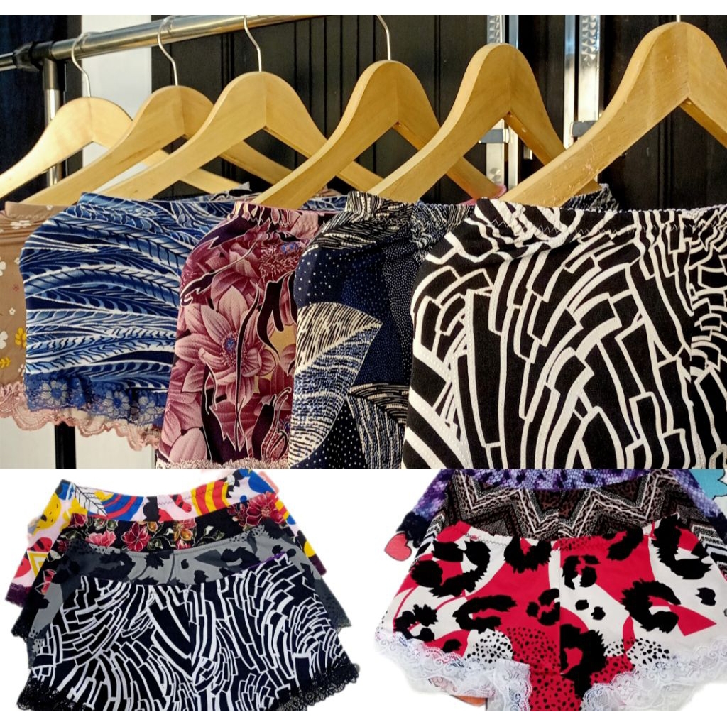 Celana Dalam Wanita Jumbo Hotpants 6 Pcs Bunga-Bunga