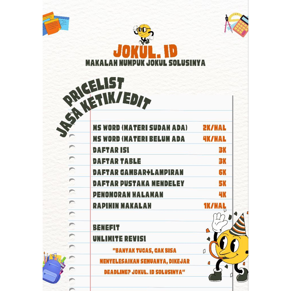 Jasa ketik atau edit Makalah