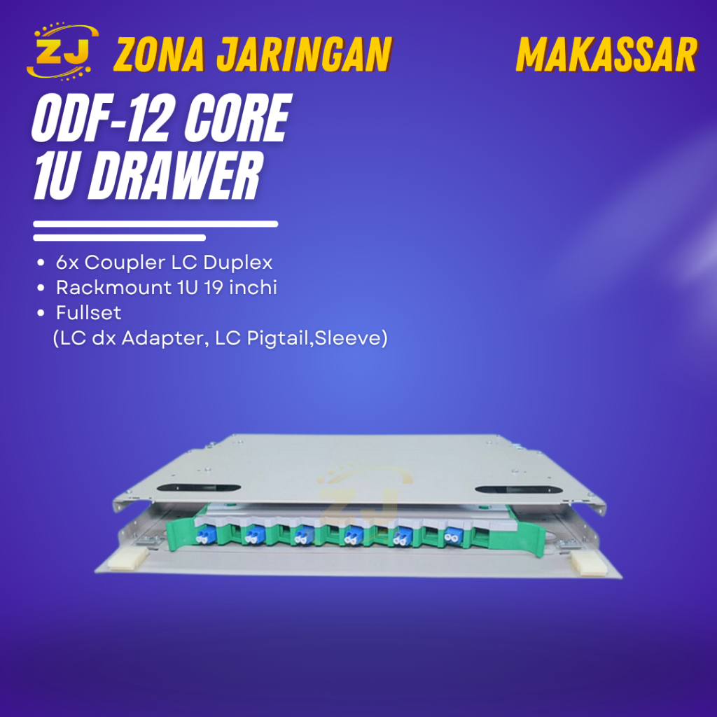 Fiber Optic ODF/OTB 12 Core LC Lengkap Rackmount | ODF 12C LC