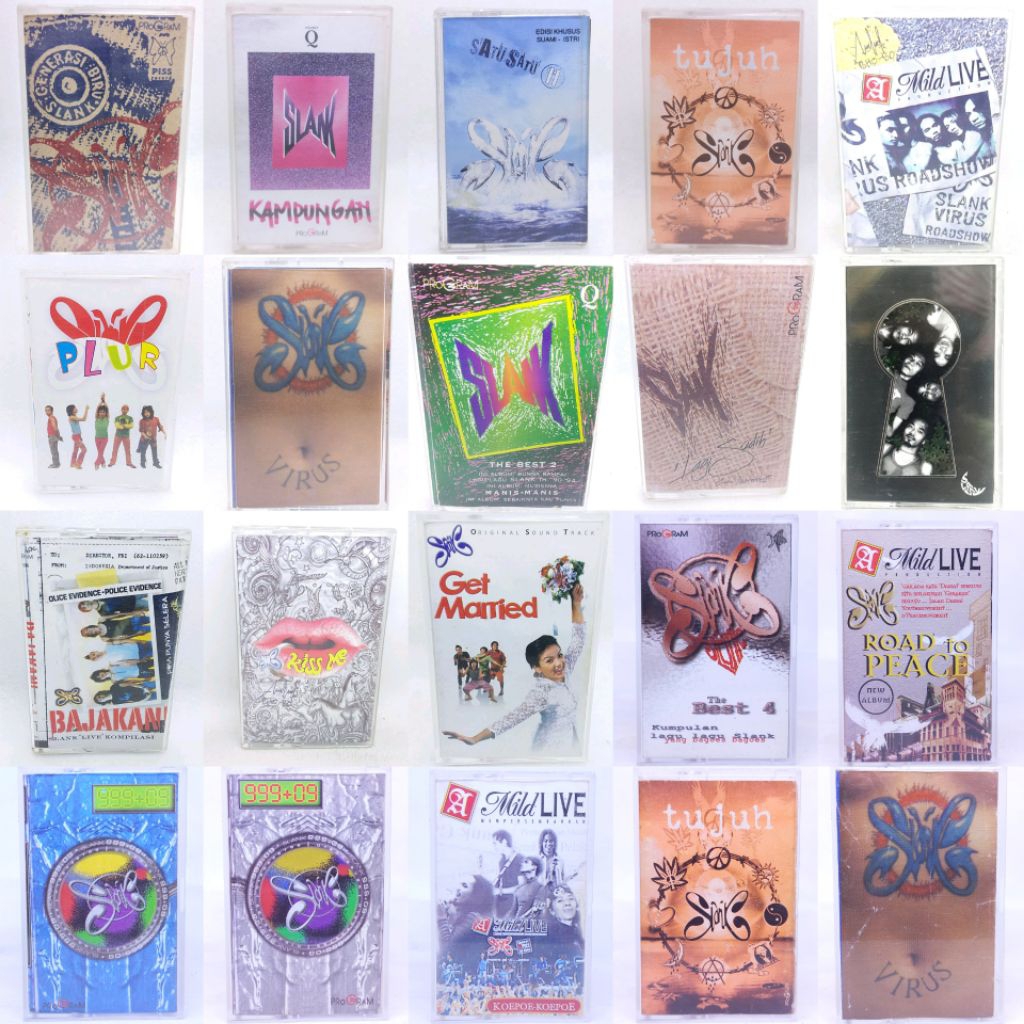 Kaset pita SLANK - generasi biru - plur - kampungan - kiss me - 999+09 hitam biru - de best nya Slan