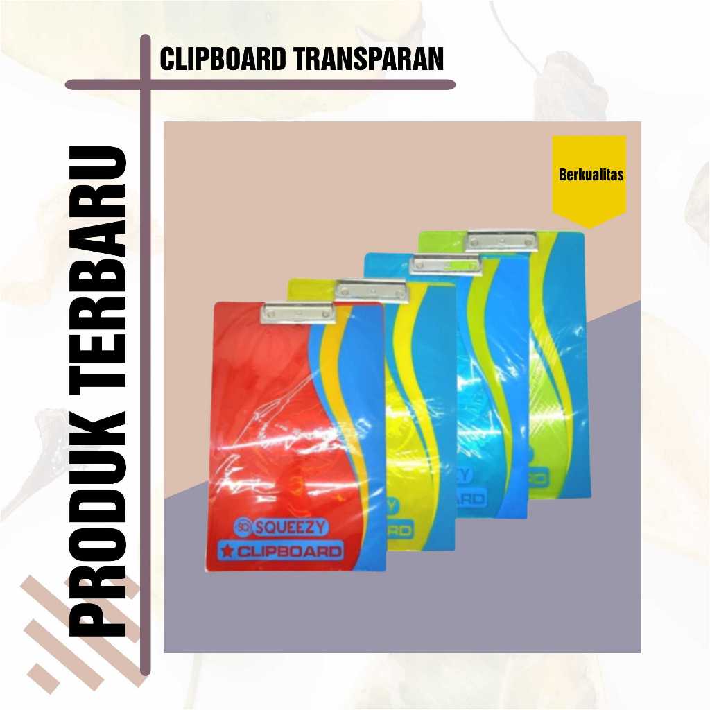 Papan Jalan Bening Squeezy / Papan Ujian Transparan (1pcs)