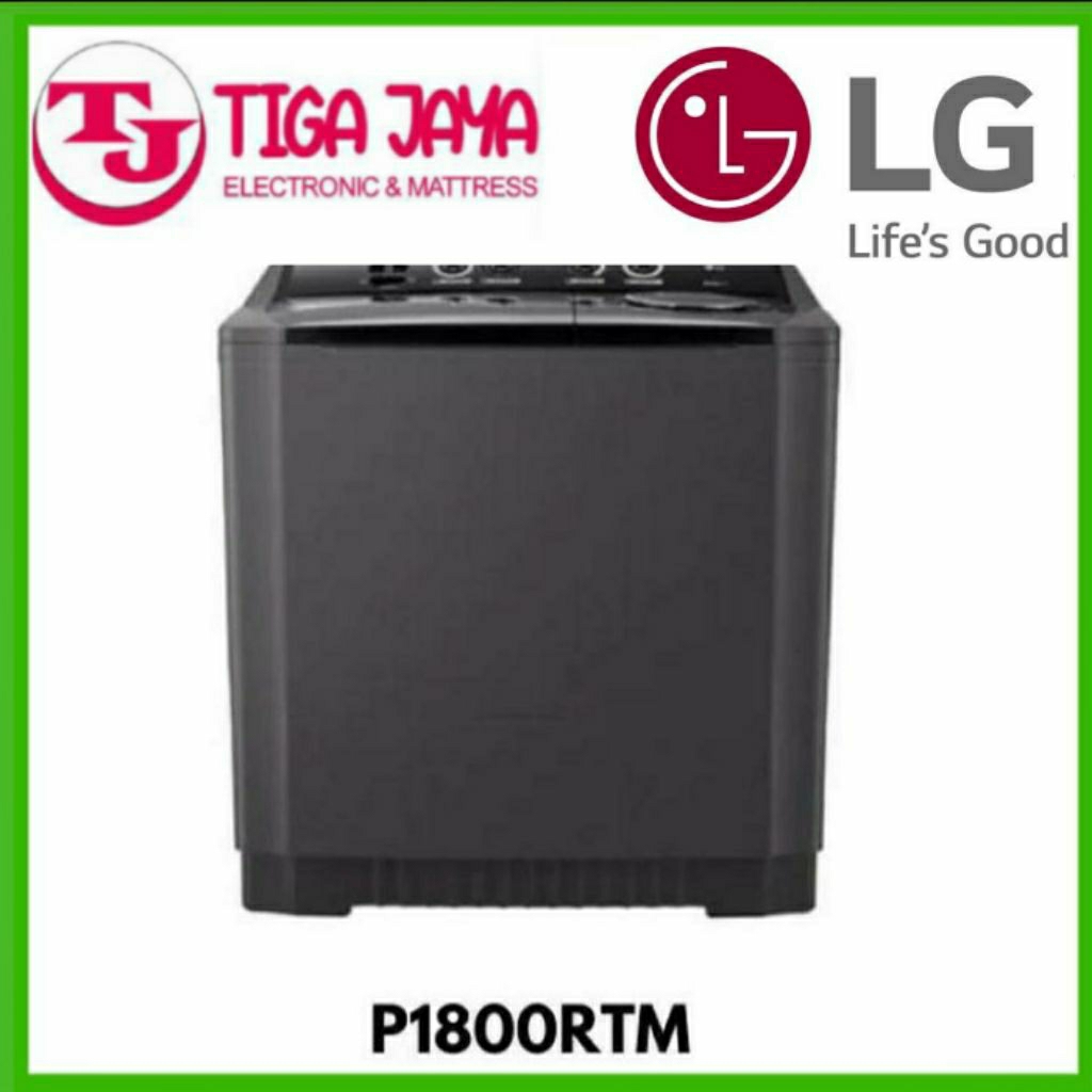 LG P1800RTM MESIN CUCI 2 TABUNG 18 LG SEMI BLACK PERMIUM//P1800RTM