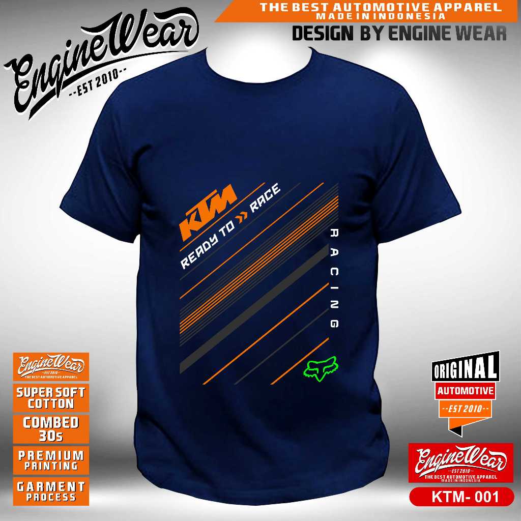 Kaos KTM racing T-shirt  motor cross baju motocross adventure racing kaos otomotif motor trail traba