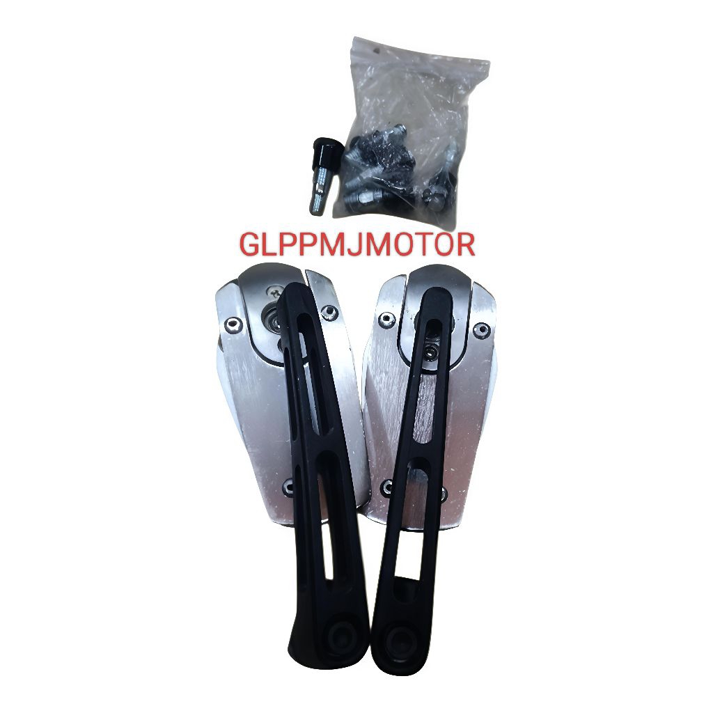 Spion Variasi Motor Napoleon Ironman Crom Silver Black Cnc Alevo Kaca Spion Arevo Koso Lipat Univers