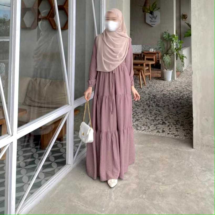 IN WEAR Lunara Dress Gamis Crincle Airflow Premium || IN WEAR Lunara Dress Gamis Adem Flowy Premium