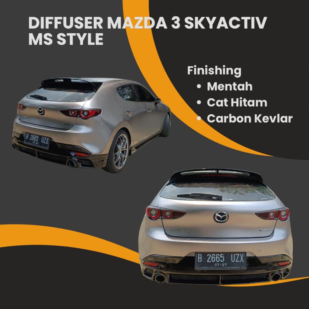 Diffuser belakang/Bodykit belakang Mazda 3 Skyactiv Ms Style