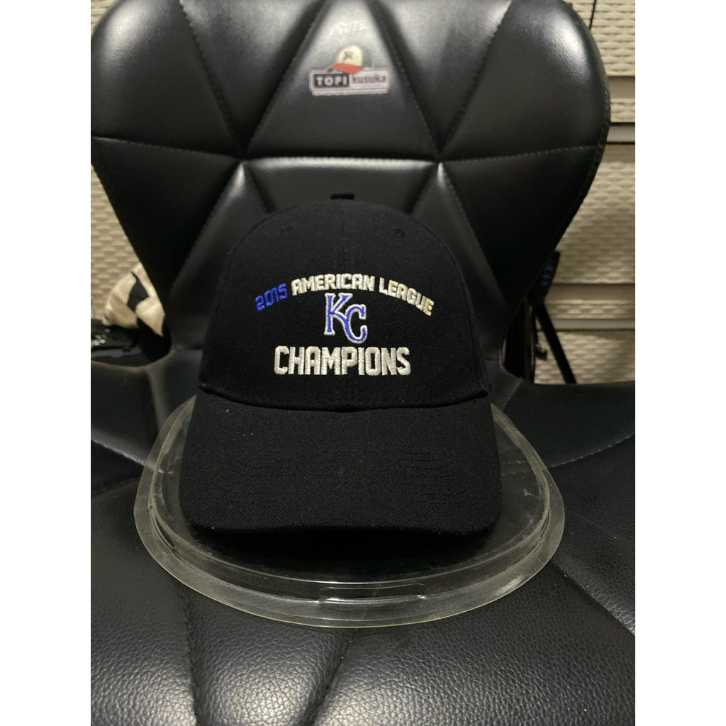 Topi MLB Kansas City Royals Seri American League Champions 2015 Setelan Velcro Warna Hitam