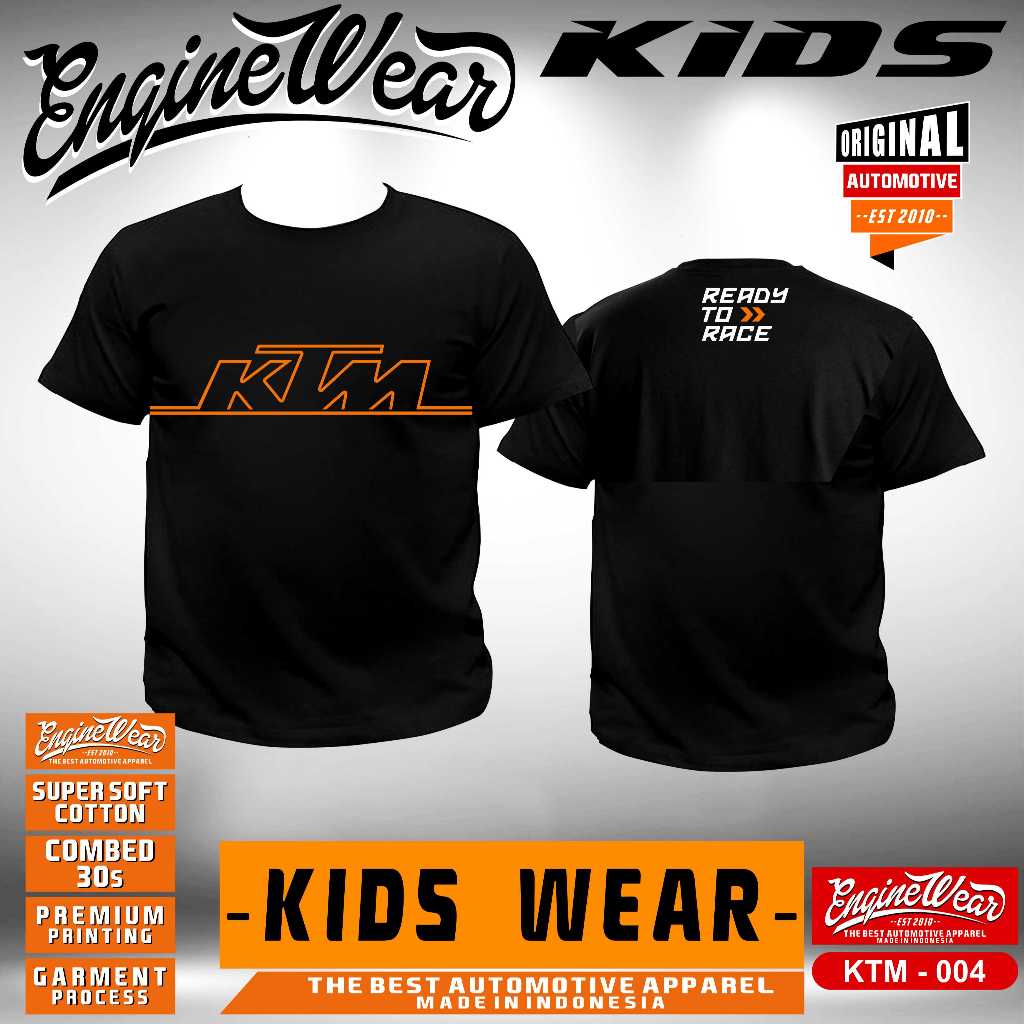 Kaos anak KTM racing T-shirt  motor cross baju motocross adventure racing kaos otomotif motor trail 