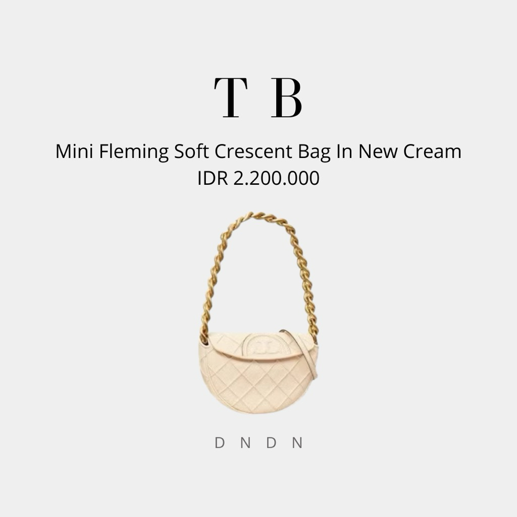 Mini Fleming Soft Crescent Bag In New Cream