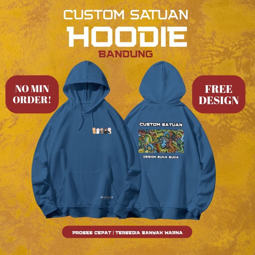 Custom Hoodie sweater sablon satuan