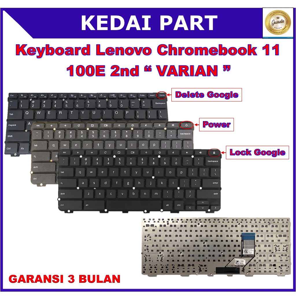Keyboard Lenovo Chromebook 11 100e YOGA N24 500e N3350 Lock Button Google Version