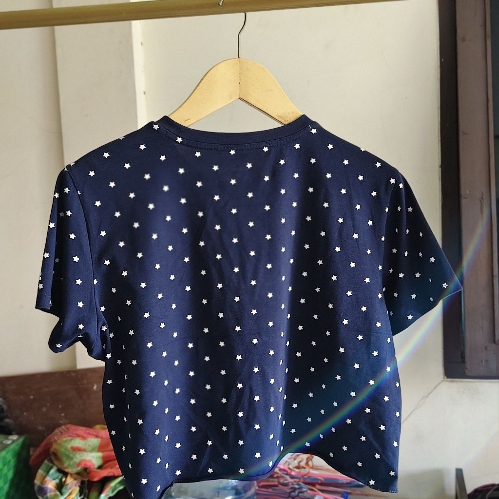 kaos crop wanita K2 biru dongker