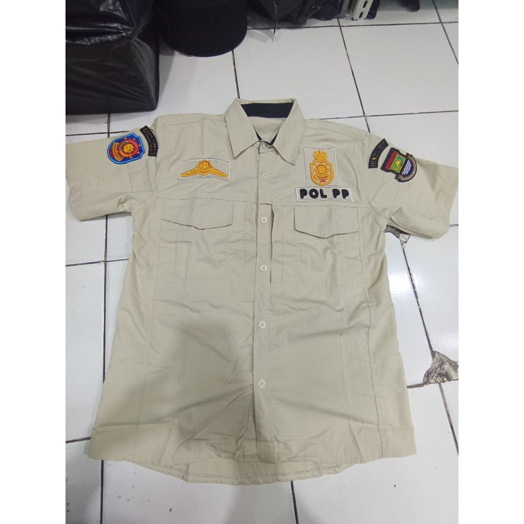 kemeja satgas SatPol PP lengan pendek