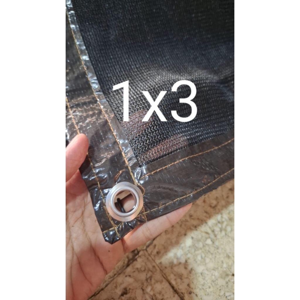 Paranet nylon 90% ukuran 1x3 sudah di lengkapi list terpal dan mata ayam