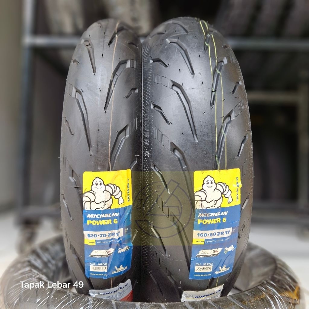 Ban Import MICHELIN Power 6 PAKET 120/70-17 dan 160/60-17 Ring 17 Tubeless Radial X EVO 2CT + AST Ba