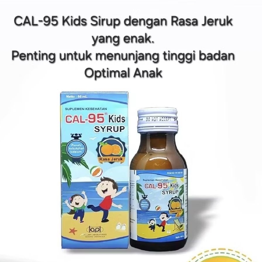 CAL-95 KIDS SIRUP dan L-CAL SIRUP Suplemen Kalsium Anak