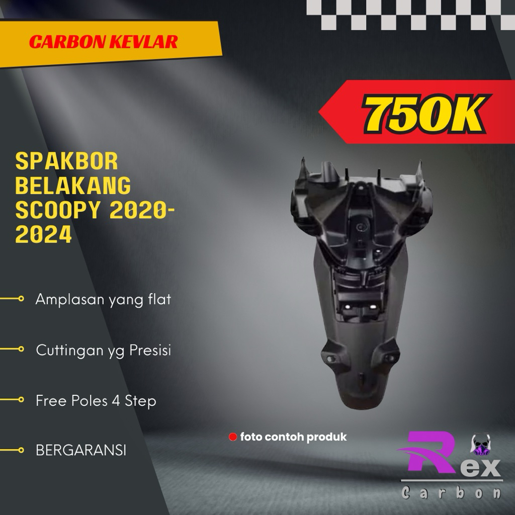 Spakbor Slebor Belakang Scoopy 2020-2024 Carbon Kevlar Karbon Fiber